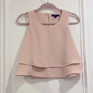 Flouncy Light Pink Cropped Top Blouse